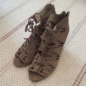 Dolce Vita Tan Lace-Up Women's Sandals